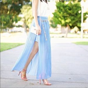 Zara Pleated Maxi Skirt Periwinkle